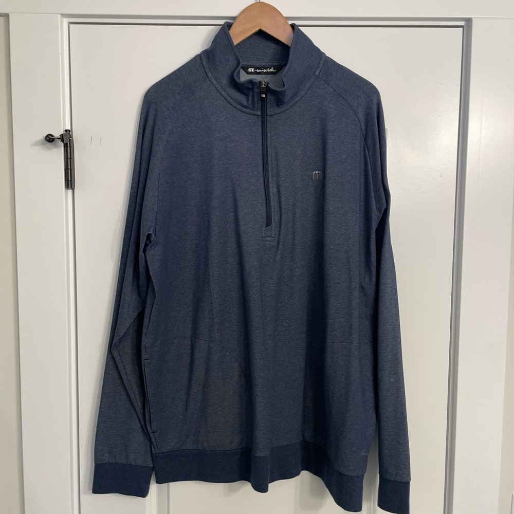 Men’s Travis Mathew 1/4 Zip w/ Coors Light arm patch